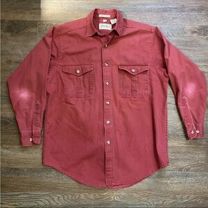Men's Red Button-Up Shirt